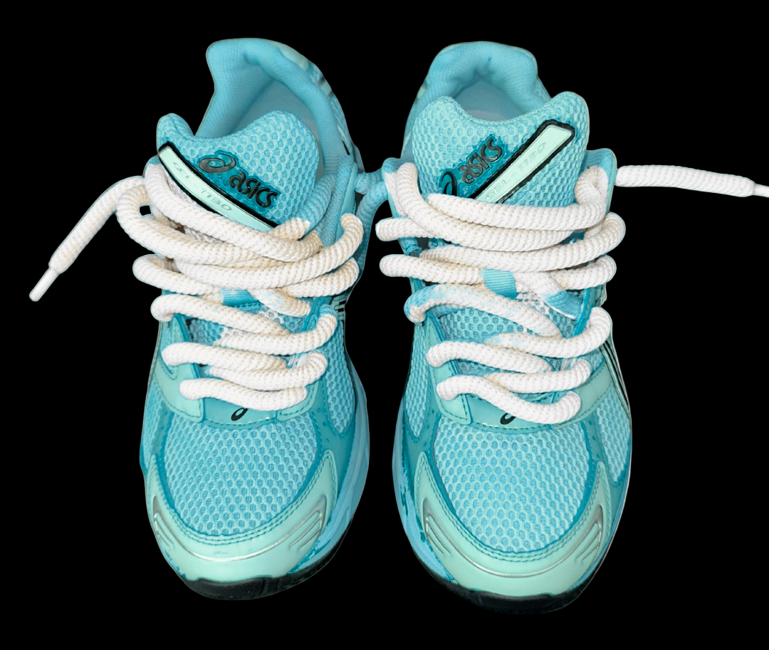 Asics 1130 Custom Turquoise ( Lacet Custom Blanc + Semelle blanche )