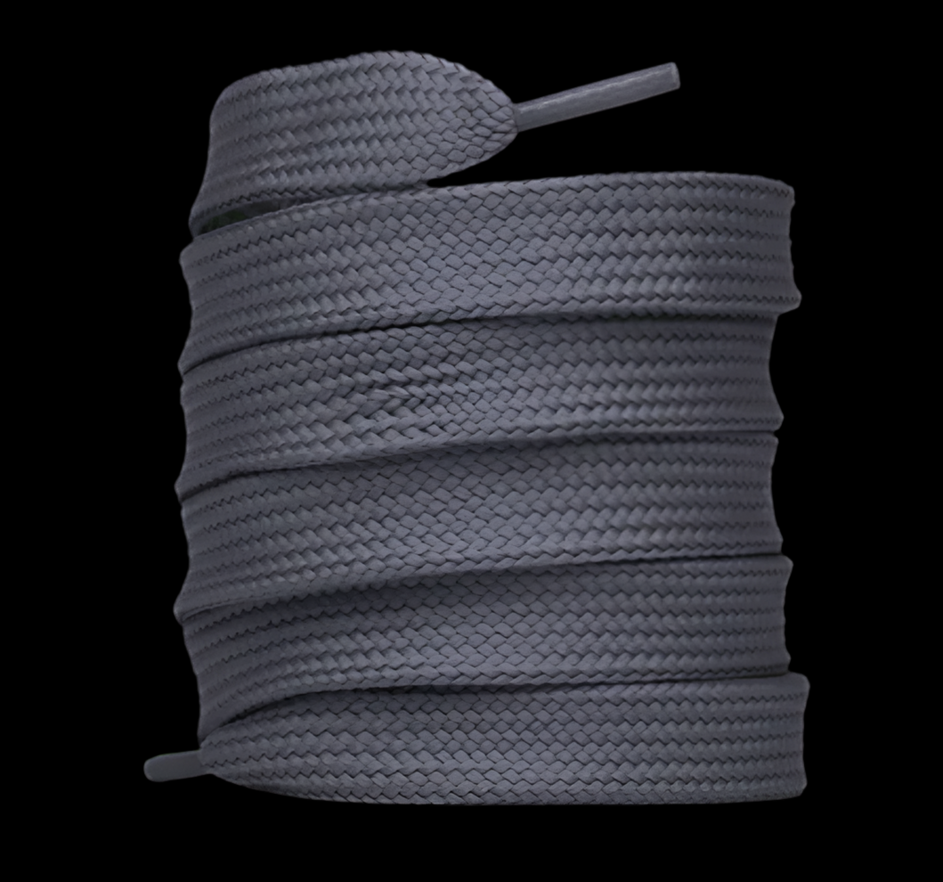 Lacet plat épais gris