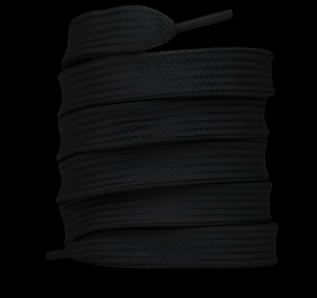 Lacet plat épais noir
