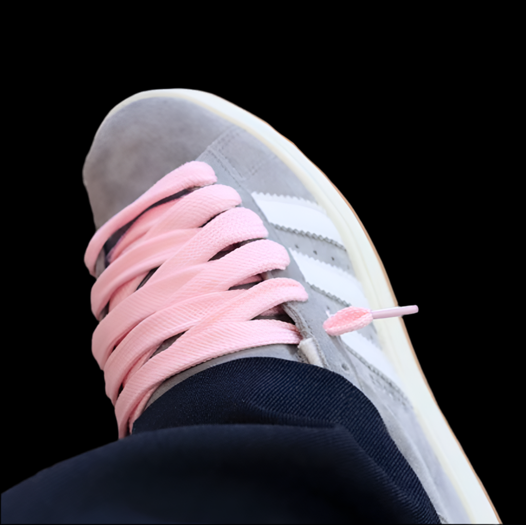 Lacet plat épais rose