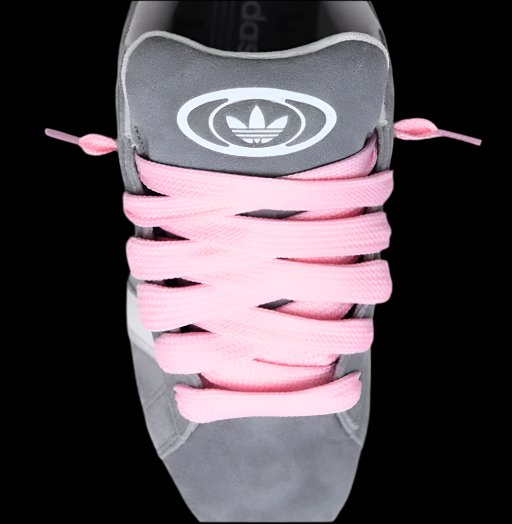 Lacet plat épais rose