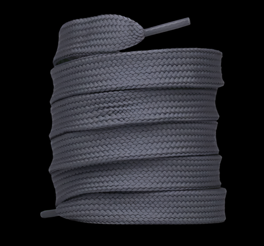 Lacet plat épais gris