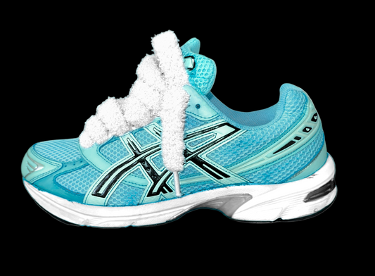 Asics 1130 Custom Turquoise ( Lacet Peluchée Blanc + Semelle blanche )