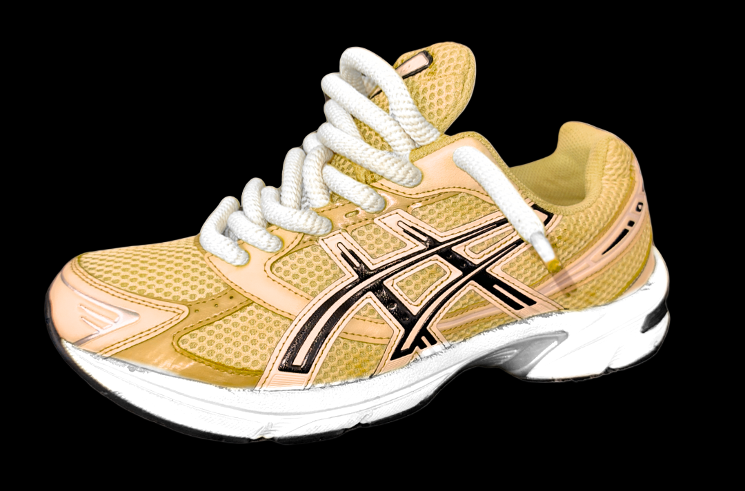 Asics 1130 Custom Jaun ( Lacet Custom Blanc + Semelle blanche )