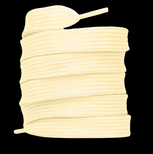 Lacet plat épais beige