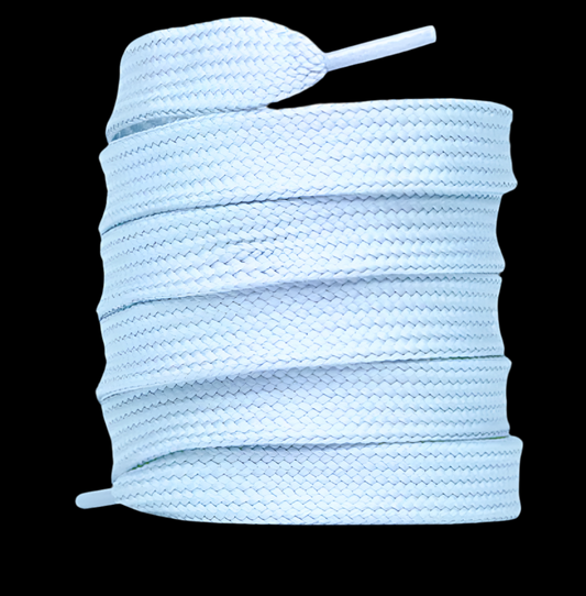 Lacet plat épais bleu ciel