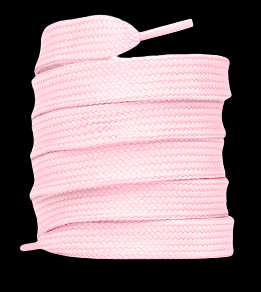 Lacet plat épais rose